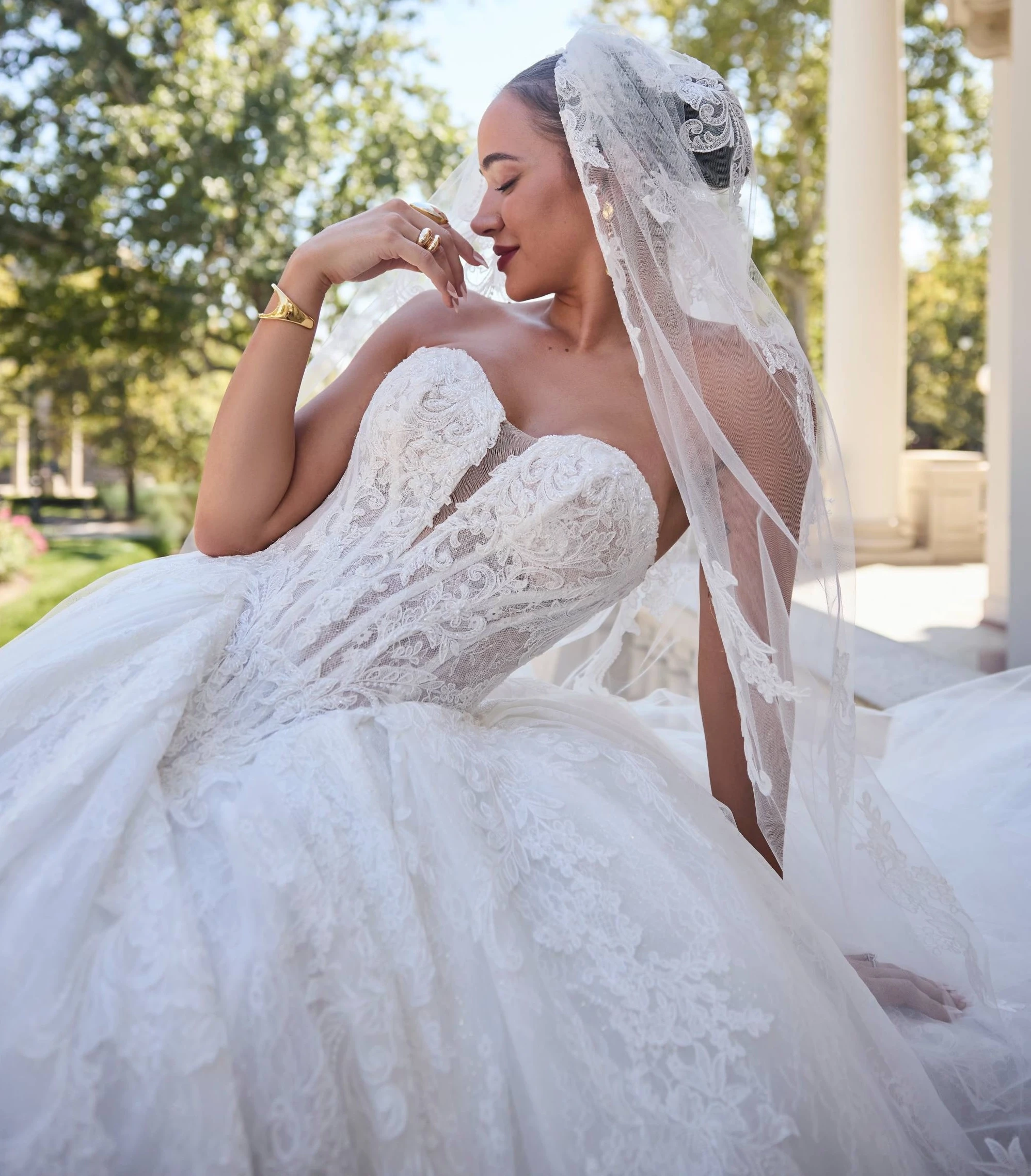 Model wearing a gown by Sottero & Midgley
