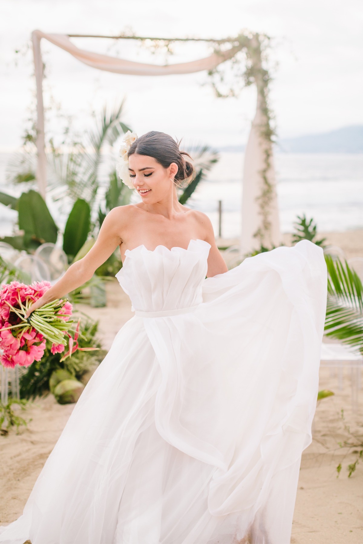 Model wearing a Watters gown