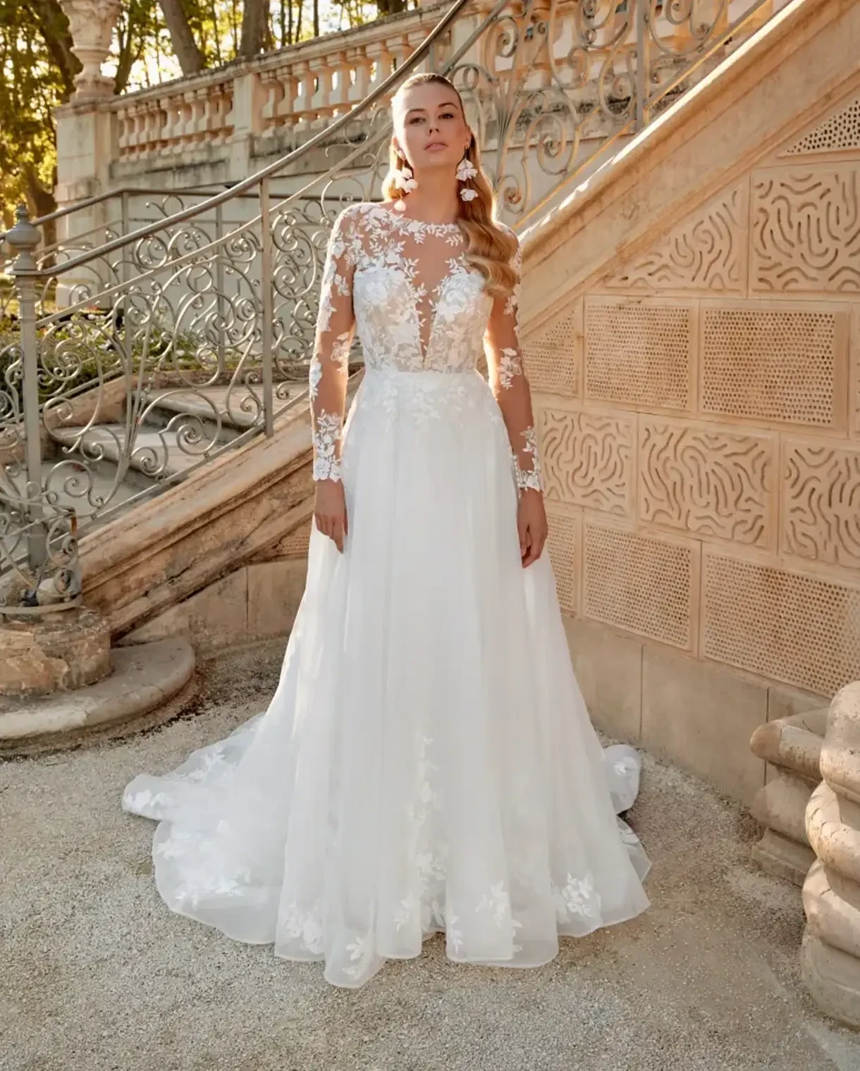 Model wearing a Justin Alexander Sincerity gown