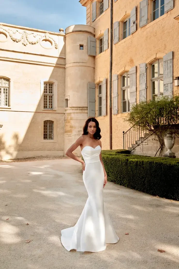 Model wearing a Justin Alexander Sincerity gown