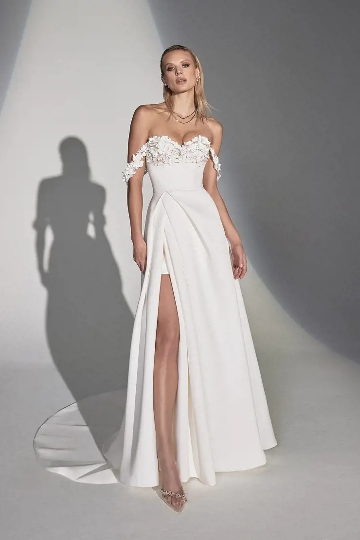 Model wearing a Justin Alexander Signature gown