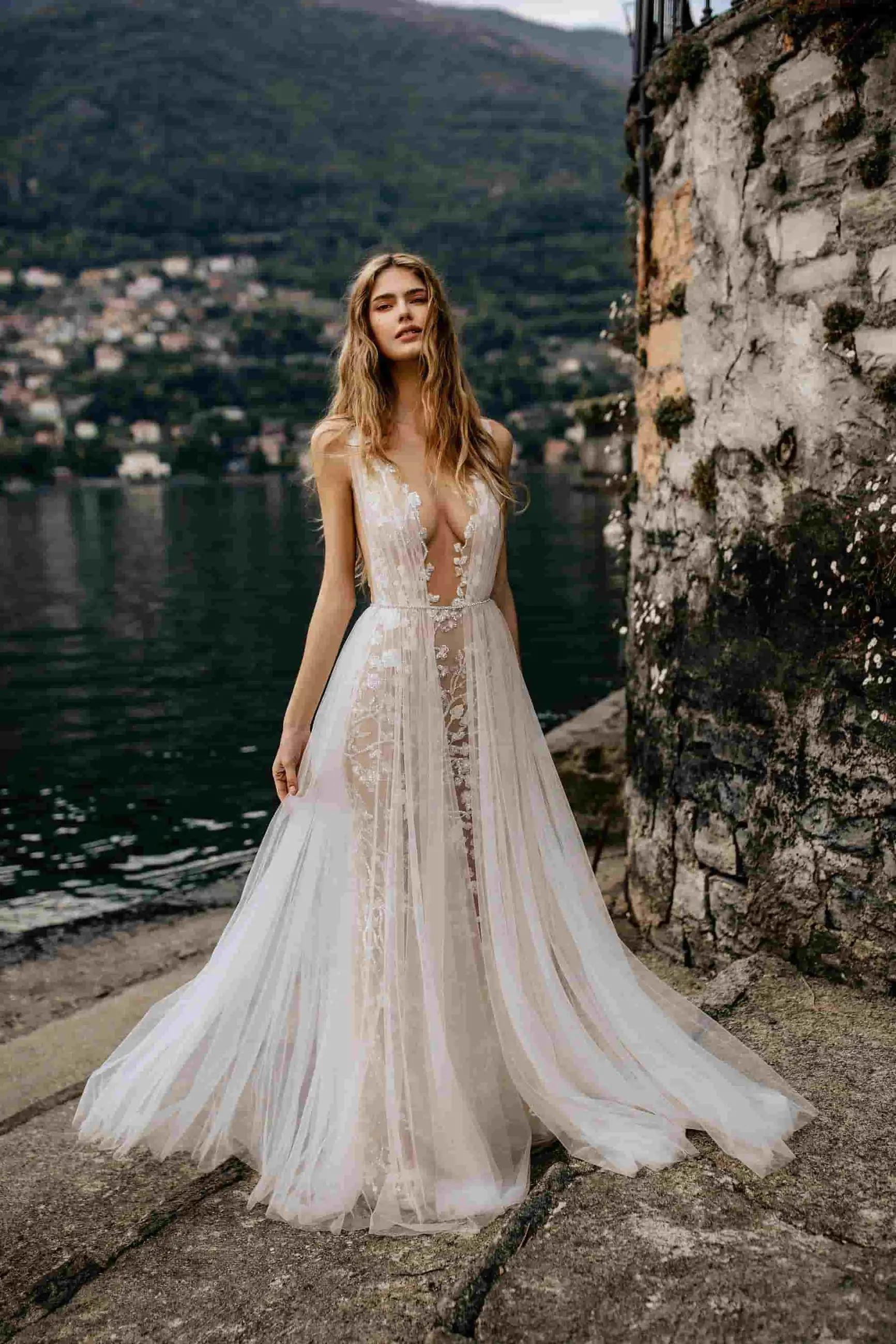 Model wearing a MUSE by Berta gown